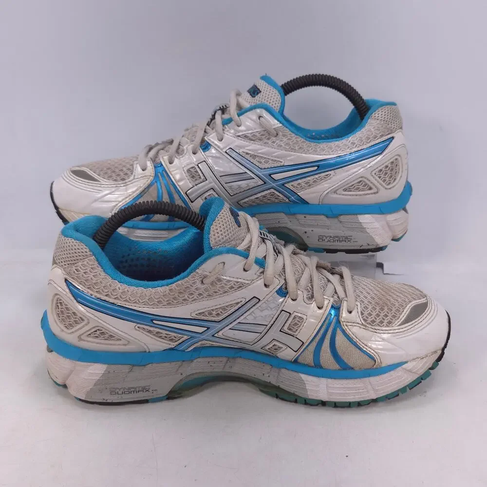 Asics Gel-Kayano 18 Athletic Lace Up Running Shoes Womens Size 9 T250N White